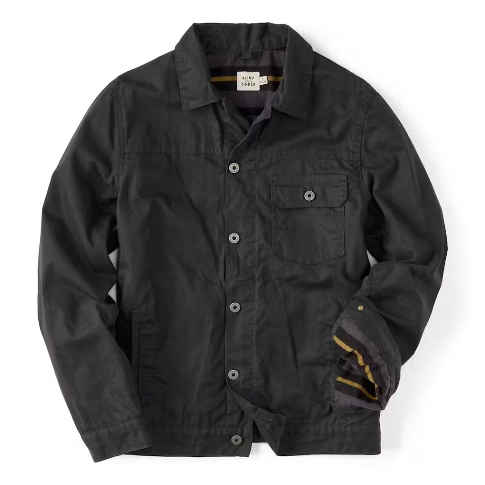 Flint and Tinder Flannel-Lined Waxed Trucker Jacket